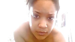 Sexy Ebony Teen Webcam Teasing In Bathroom