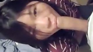 Recreational oriental teenager woman swallows load of cum t