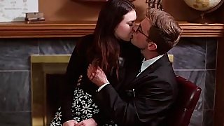 Kissing passionately in the office of the Mayor