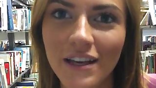 Good ass college chick gets fucked in the library